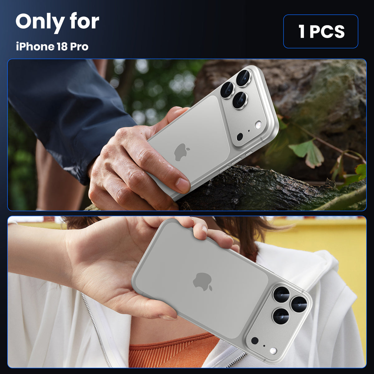 WSKEN iPhone 18 Pro Camera Lens Protector - Military Grade Design Silver - WSKEN