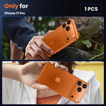 WSKEN for iPhone 17 Pro Camera Lens Protector - [Military Grade Shatterproof] [Strong Adhesion] Metal Aluminum Alloy Tempered Glass Camera Screen Protector, Orange Titanium - WSKEN