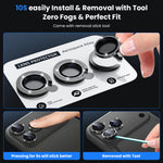 WSKEN iPhone 18 Pro/iPhone 18 Pro Max Camera Lens Protector - Glitter Black - WSKEN