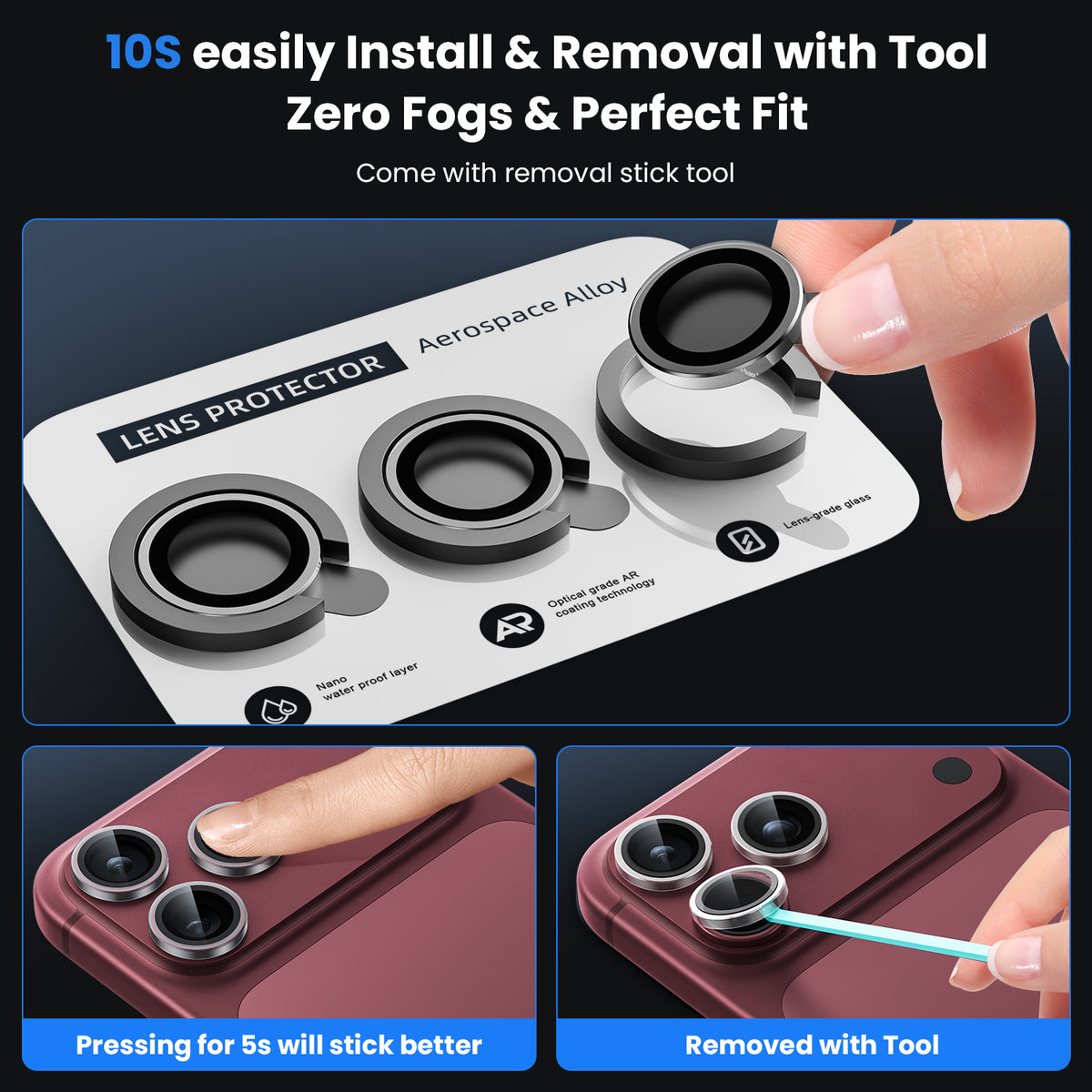 WSKEN iPhone 18 Pro/iPhone 18 Pro Max Camera Lens Protector - Clear - WSKEN