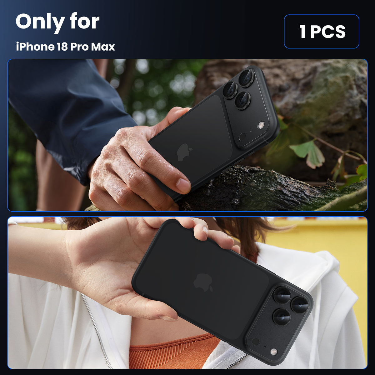 WSKEN iPhone 18 Pro Max Camera Lens Protector - Military Grade Design black - WSKEN