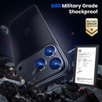 WSKEN for iPhone 17 Pro Max Camera Lens Protector - [Military Grade Shatterproof] [Strong Adhesion] Metal Aluminum Alloy Tempered Glass Camera Screen Protector, Blue Titanium - WSKEN