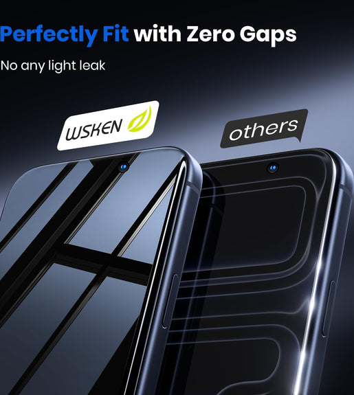 WSKEN Privacy Screen Protector for iPhone 17 Pro/iPhone 17 Pro Max - Full Coverage Tempered Glass, 24° Anti Spy Private Screen, Auto Alignment Installation Tool, Full Edge Case Friendly Protector - WSKEN