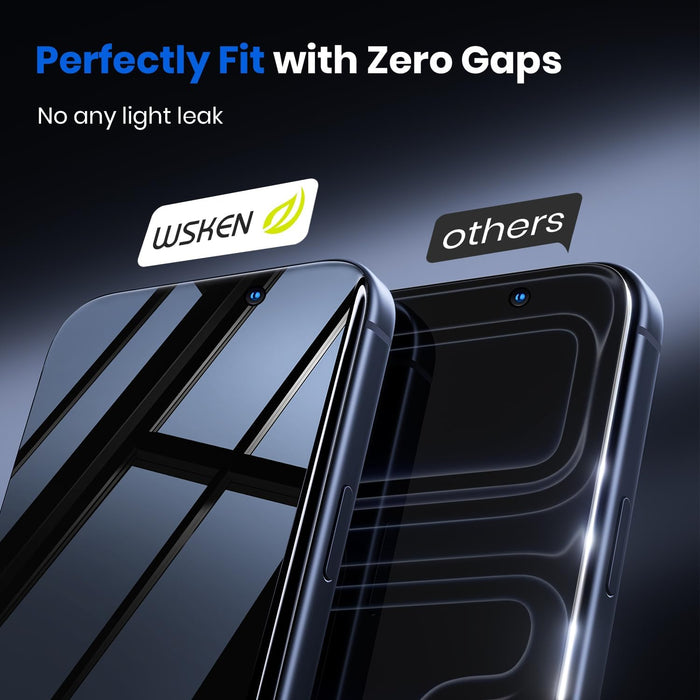 WSKEN Privacy Screen Protector for iPhone 17 Pro/iPhone 17 Pro Max - Full Coverage Tempered Glass, 24° Anti Spy Private Screen, Auto Alignment Installation Tool, Full Edge Case Friendly Protector