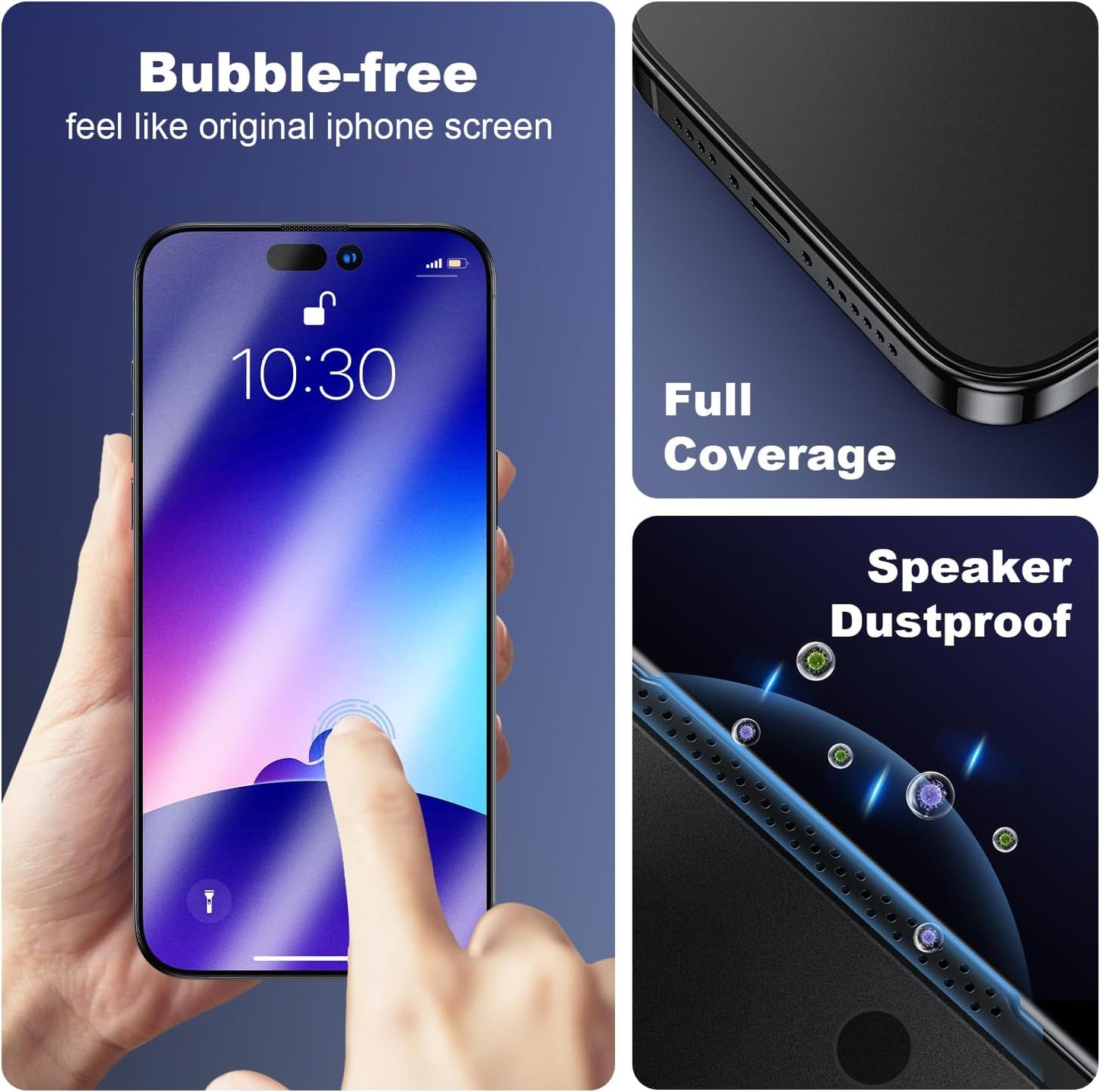 WSKEN for iPhone 15 Pro/iPhone 15 Pro Max Matte Screen Protector,[Auto-Dust Removal] Anti-Glare No Fingerprints 2.5D Full Coverage HD Tempered Glass Film Bubble Free with Dust Clean Easy Installing House
