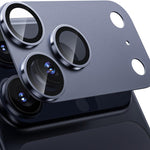 WSKEN for iPhone 17 Pro Max Camera Lens Protector - [Military Grade Shatterproof] [Strong Adhesion] Metal Aluminum Alloy Tempered Glass Camera Screen Protector, Blue Titanium - WSKEN