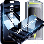 WSKEN for iPhone 17 Pro Privacy Screen Protector - [4 Way 360 Anti Spy] [Auto Dust-Remove] 10X Military Shatterproof 4 Directions Zero Bubble Anti Peep Tempered Glass Film