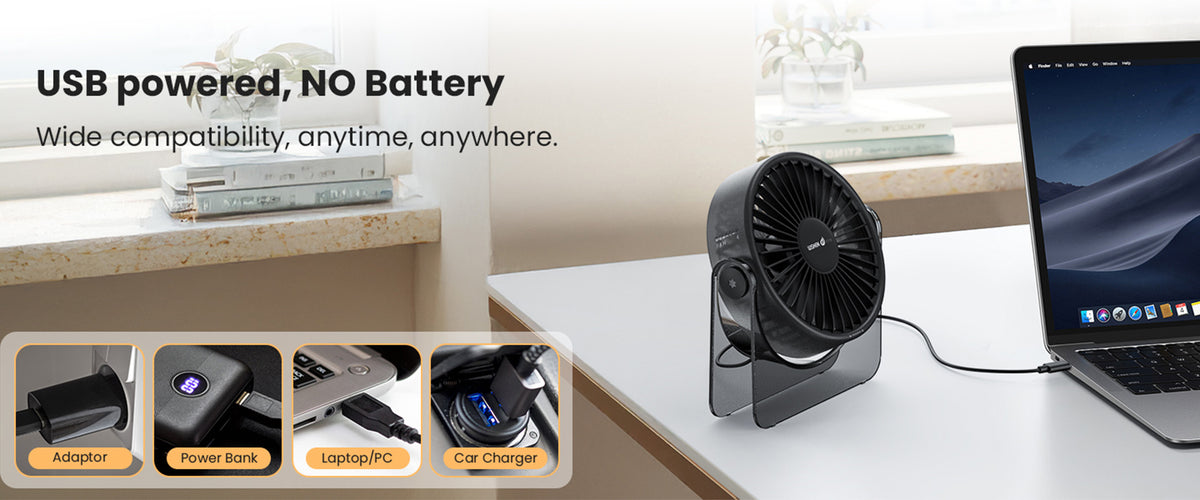 WSKEN USB Small Desk Fan