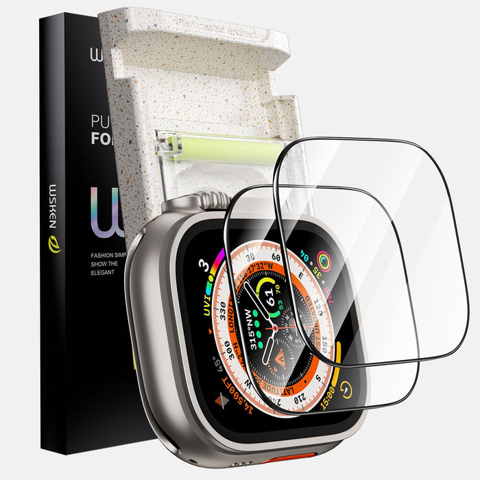 WSKEN for Apple Watch Ultra 2/Ultra HD Screen Protector 49mm, 2 Pack - WSKEN
