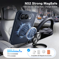 WSKEN iPhone Duo Case with Magnetic 360° Ring Stand - Matte Blue - WSKEN