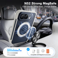 WSKEN iPhone Duo Case with Magnetic 360° Ring Stand - Matte White - WSKEN