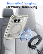 WSKEN Magnetic iPhone Duo Case with Stand, Translucent Matte White - WSKEN