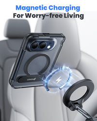 WSKEN Magnetic iPhone Duo Case with Stand, Translucent Matte Black - WSKEN
