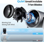 WSKEN Desk Fan with Battery Operated, Quiet Digital Display, Black - WSKEN