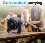 WSKEN Desk Fan with Battery Operated, Quiet Digital Display, Black - WSKEN