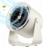 WSKEN Desk Fan with Battery Operated, Quiet Digital Display, White - WSKEN