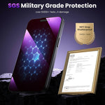 WSKEN for iPhone 16 Pro Max Privacy Screen Protector - Purple Gradient Anti Blue Light Eye Protection [Auto-Dust Removal], 2 Pack - WSKEN