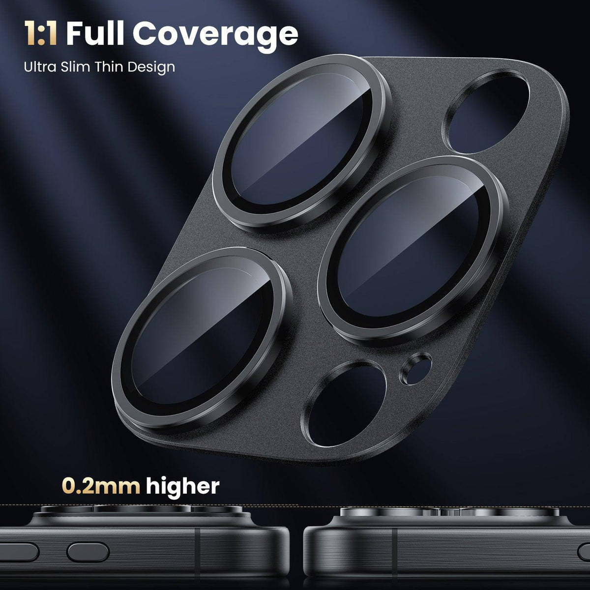 WSKEN Camera Lens Protector for iPhone 16 Pro/iPhone 16 Pro Max, [Military Grade Shatterproof] [Strong Adsorption] Camera Screen Protector - WSKEN