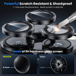 WSKEN Camera Lens Protector for iPhone 16 Pro/iPhone 16 Pro Max/iPhone 15 Pro/iPhone 15 Pro Max - [Original Shooting Model] - WSKEN