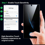 WSKEN for Samsung Galaxy S24 Ultra Privacy Screen Protector, 24 Degree [Auto-Dust Removal] [Fingerprint Unlock Support] Full Coverage HD Tempered Glass Film with Dust Clean Installing House,2 Pack - WSKEN