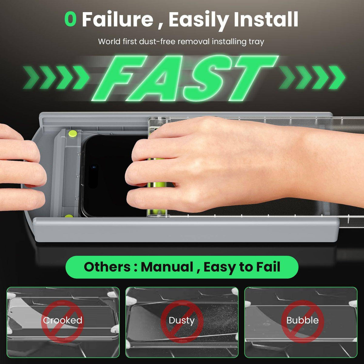 WSKEN for iPhone 16 Pro Max Privacy Screen Protector - [Auto Dust-Remove] 24° Privacy Filter, 2 Pack - WSKEN