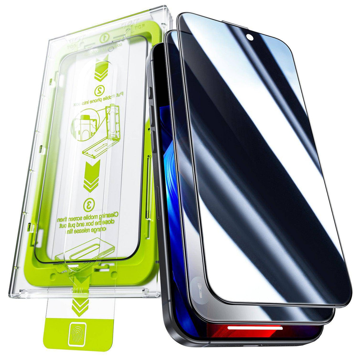 WSKEN for iPhone 16 Pro Privacy Screen Protector - [25° Anti-Spy] [Top 9H+ Tempered Glass] [Auto-Dust Removal], 2 Pack - WSKEN