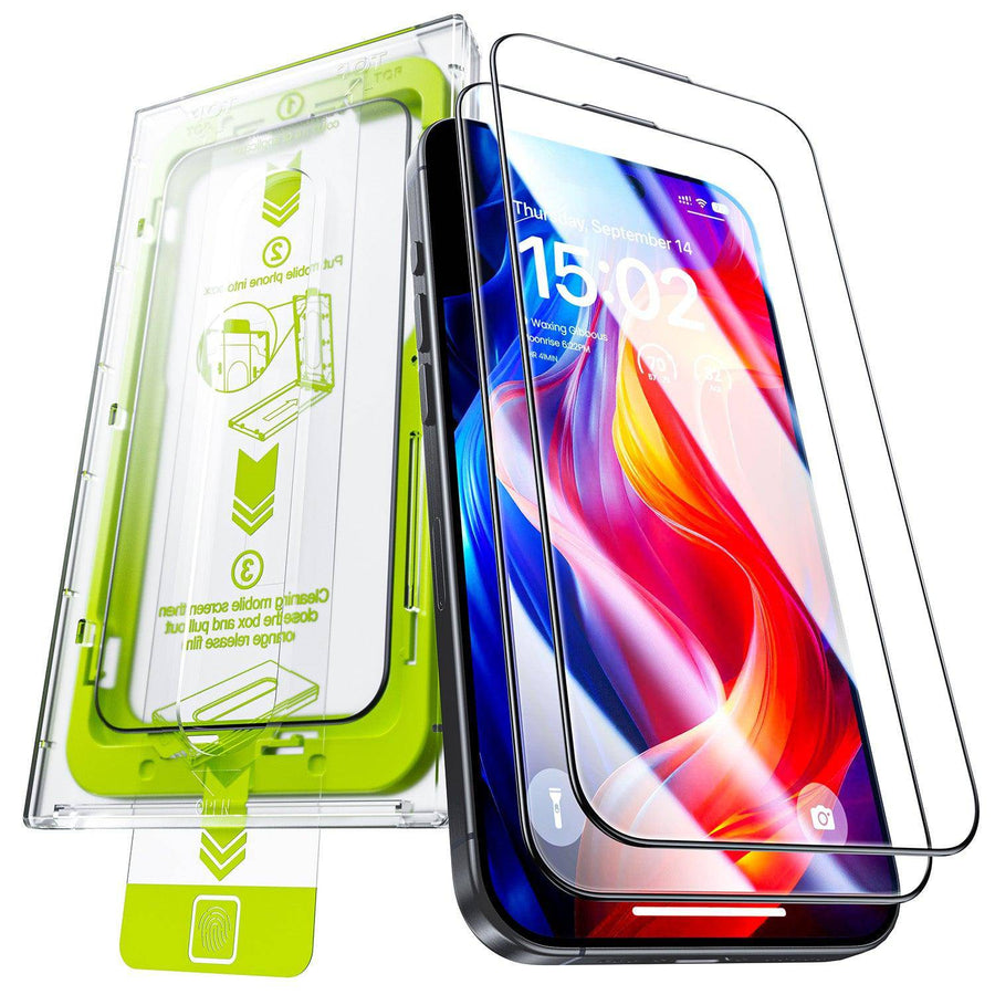 WSKEN Klares Displayschutzglas · 2er-Pack — iPhone 16 Plus / iPhone 15 Plus