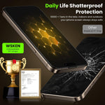 WSKEN Privacy Screen Protector for iPhone 16 Pro/Pro Max, 360° Anti-Spy [Auto Dust-Remove], 2 Pack - WSKEN