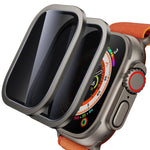 WSKEN for Apple Watch Ultra 2/Ultra Screen Protector 49mm, [26 Degree Privacy] Titanium Alloy Frame + 9H Tempered Glass, 2 Pack - WSKEN
