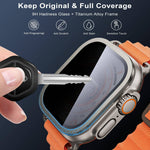 WSKEN for Apple Watch Ultra 2/Ultra Screen Protector 49mm, [26 Degree Privacy] Titanium Alloy Frame + 9H Tempered Glass, 2 Pack - WSKEN