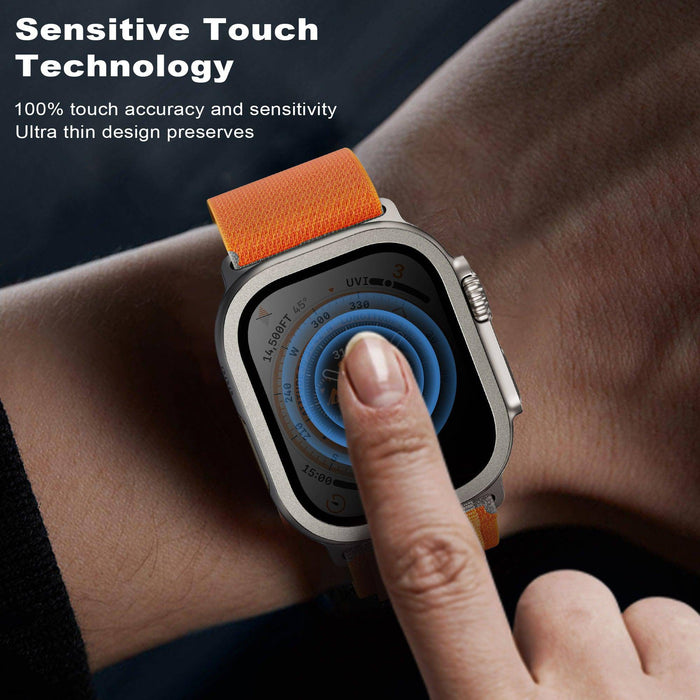 WSKEN for Apple Watch Ultra 2/Ultra Screen Protector 49mm, 26° Privacy Titanium Alloy Frame, 2 Pack