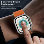 WSKEN for Apple Watch Ultra 2/Ultra Screen Protector 49mm, 9H Tempered Glass + Titanium Alloy Frame, [Keep Original] [Touch Sensitive] Lightweight Protective Glass Film for iwatch Ultra 2 Pack, Black - WSKEN