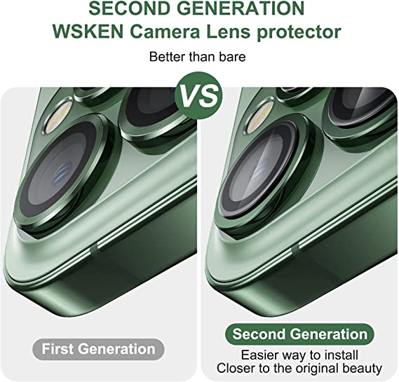 WSKEN for iPhone 13 Pro Max / iPhone 13 Pro Camera Lens Protector-Alpine Green