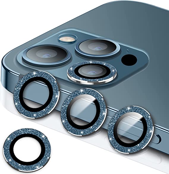 Wsken iPhone 12 Pro Max Camera Lens Protector-Glitter Blue