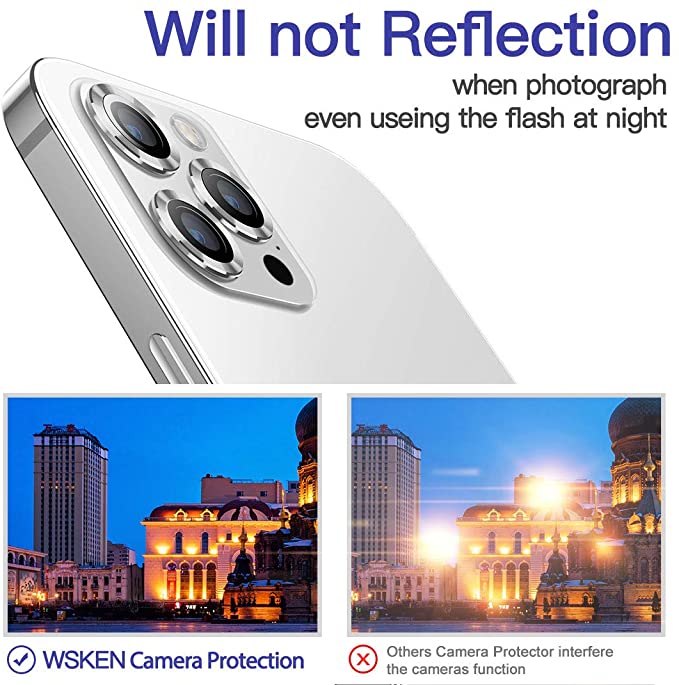 Wsken iPhone 12 Pro Max Camera Lens Protector- Silver