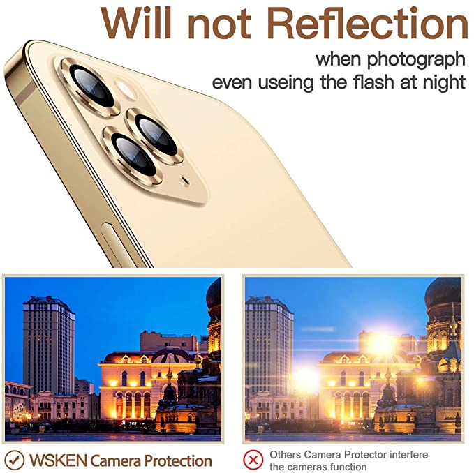Wsken iPhone 12 Pro Max Camera Lens Protector - Gold