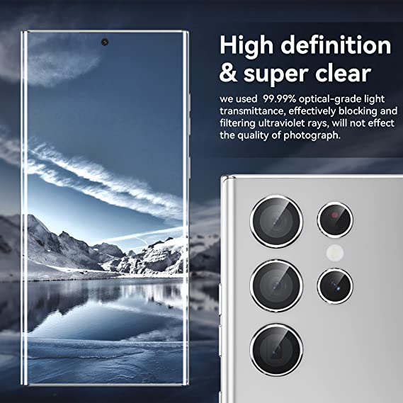 WSKEN Samsung Galaxy S22 Ultra Camera Lens Protector-Phantom White