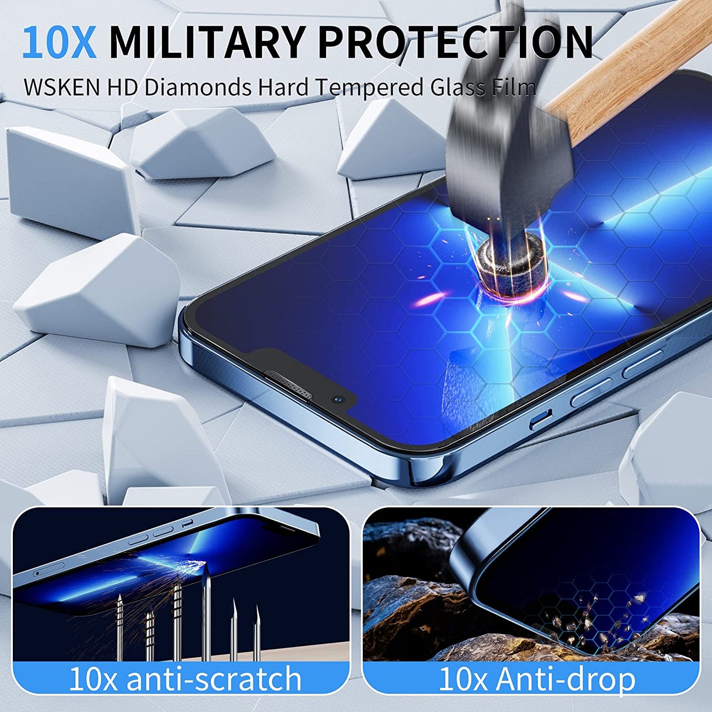 WSKEN Screen Protector for iPhone 13 Pro Max