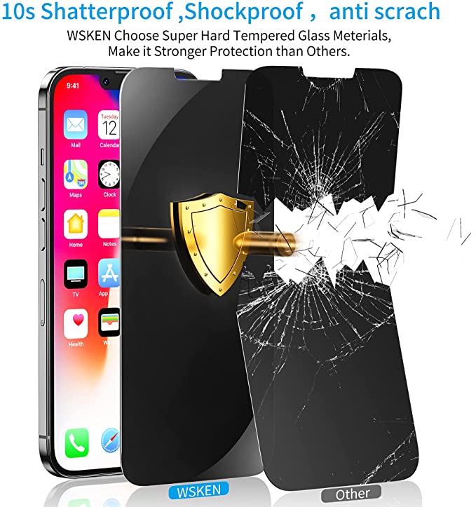 WSKEN  iPhone 13 & iPhone 13 Pro  Privacy Screen Protector