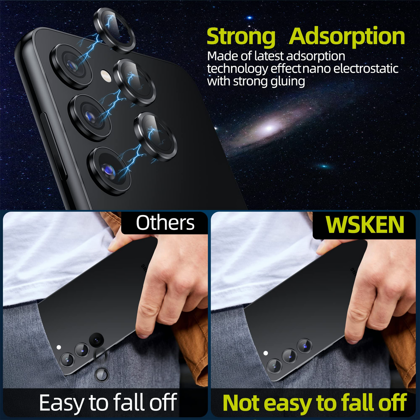 WSKEN for Samsung Galaxy S23 / S23 Plus Camera Lens Protector-black
